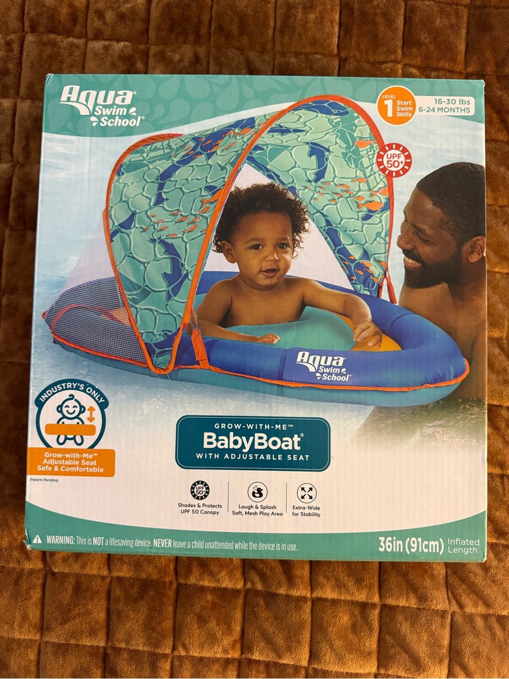 Grow-With-Me Baby Boat Float with Sunshade 6-24months - Blue - BRAND NEW